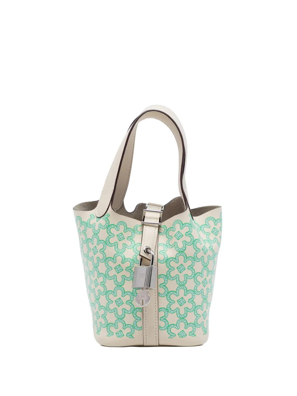 Hermès Pre-Owned 2022 Micro Swift Lucky Daisy Picotin Lock 14 handbag - Bianco