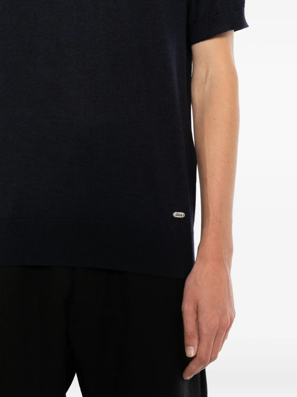 Brioni Gebreid T-shirt Blauw