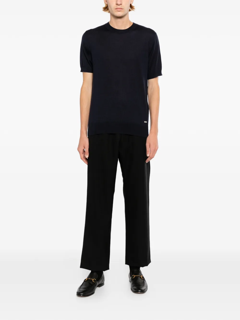 Brioni Gebreid T-shirt Blauw