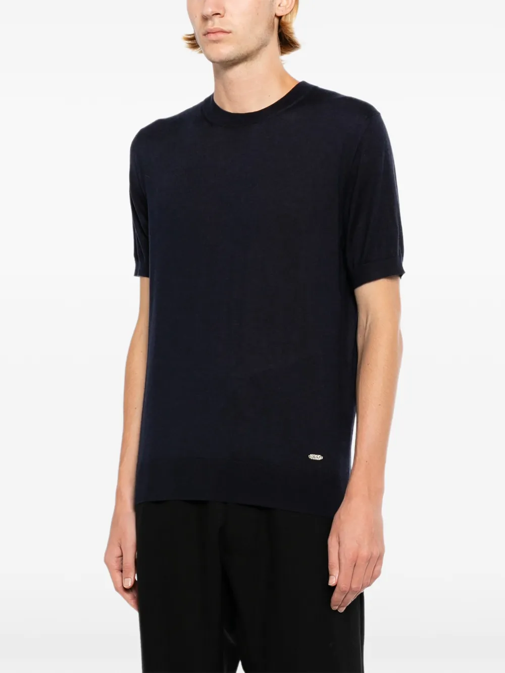 Brioni Gebreid T-shirt Blauw