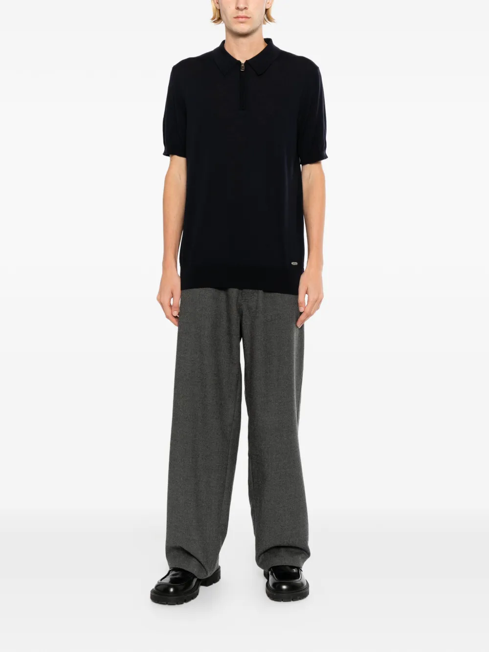 Brioni Poloshirt met ritssluiting Blauw