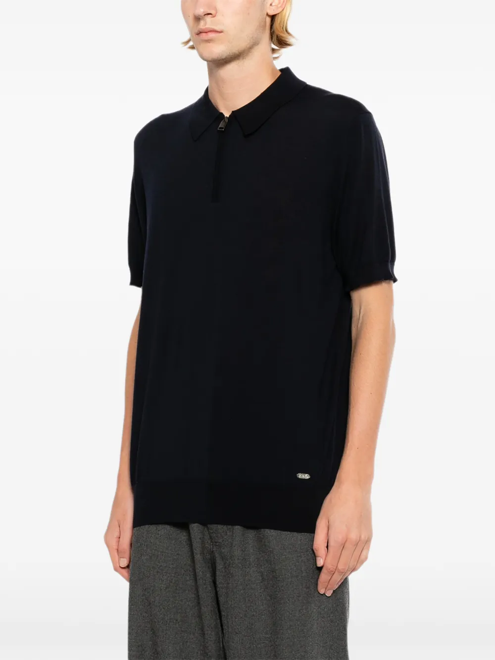 Brioni Poloshirt met ritssluiting Blauw