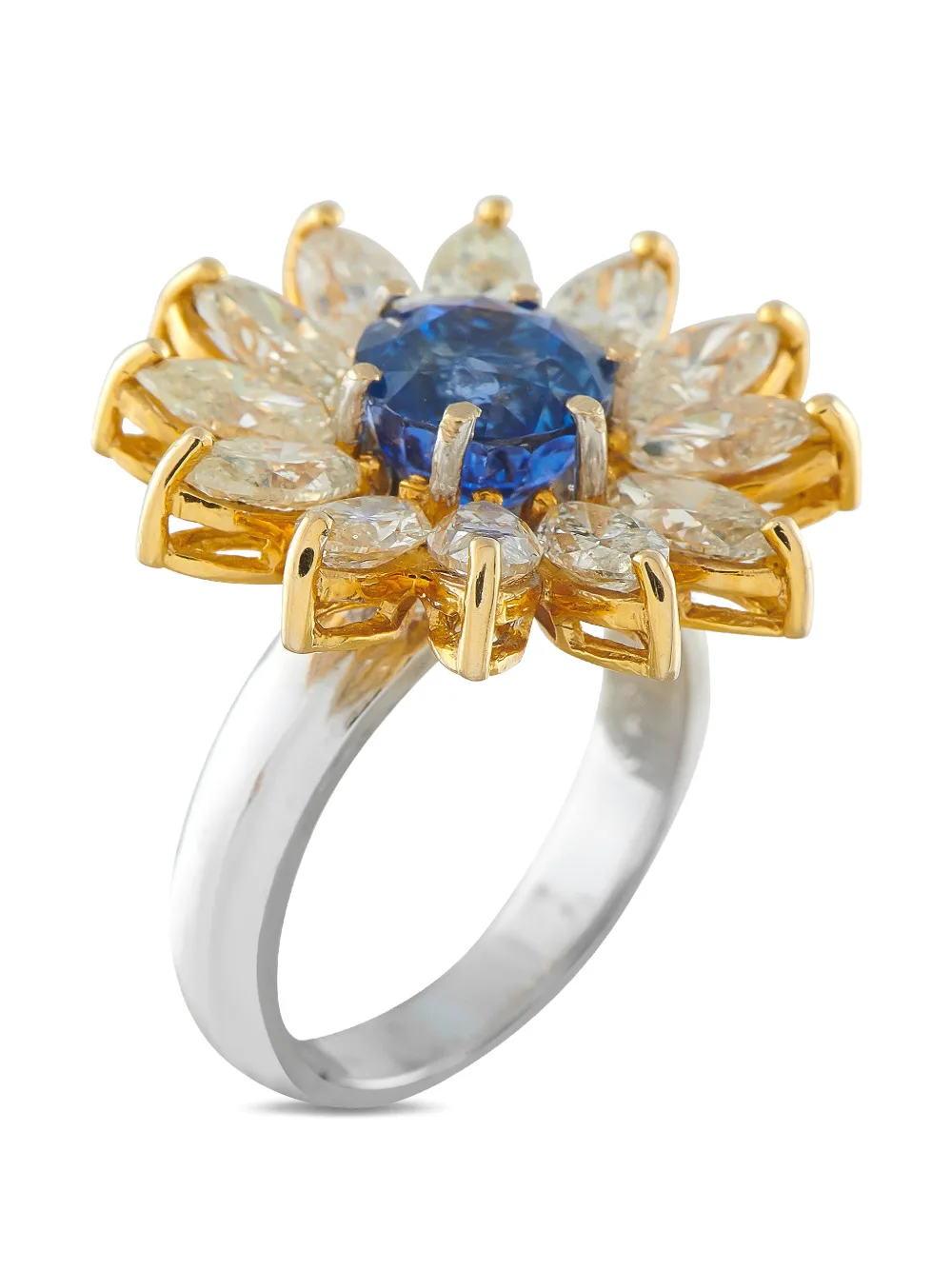 LB Exclusive floral-motif diamond and sapphire ring - Oro
