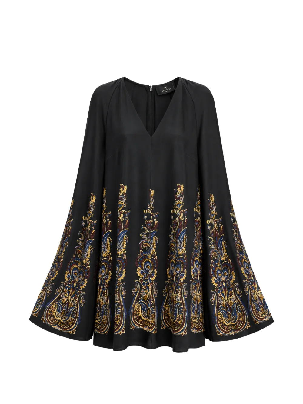 ETRO paisley-print V-neck dress - Black