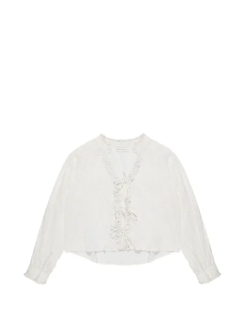 MAISON HOTEL Irene broderie-anglaise ruffled blouse