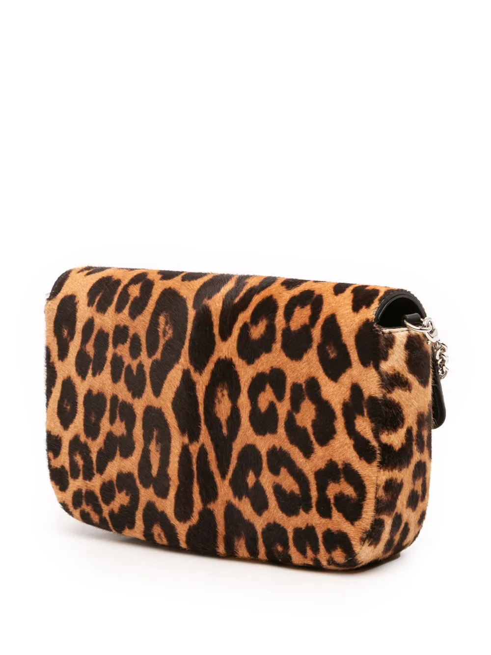  Christian Dior Pre-owned Bandolera Miss Dior De Pelo De Poni Con Estampado De Leopardo, Solapa Y Correa De Cadena 2014 - Marrón 