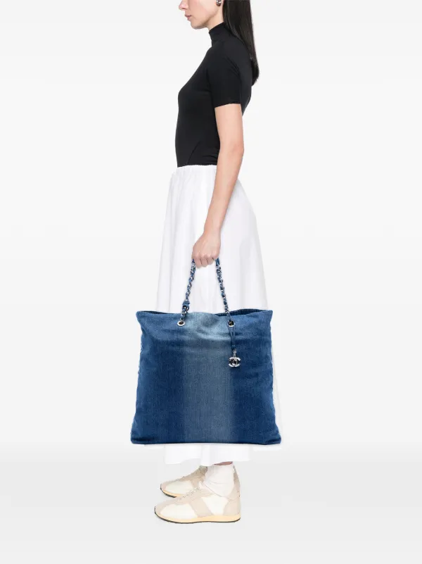 CHANEL Pre-Owned 2018-2019 デニム ショッピング トートバッグ