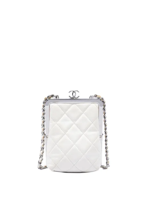 CHANEL Pre-Owned 2021 CC Quilted Acrylic and Lambskin Evening Clutch With Chain crossbody bag