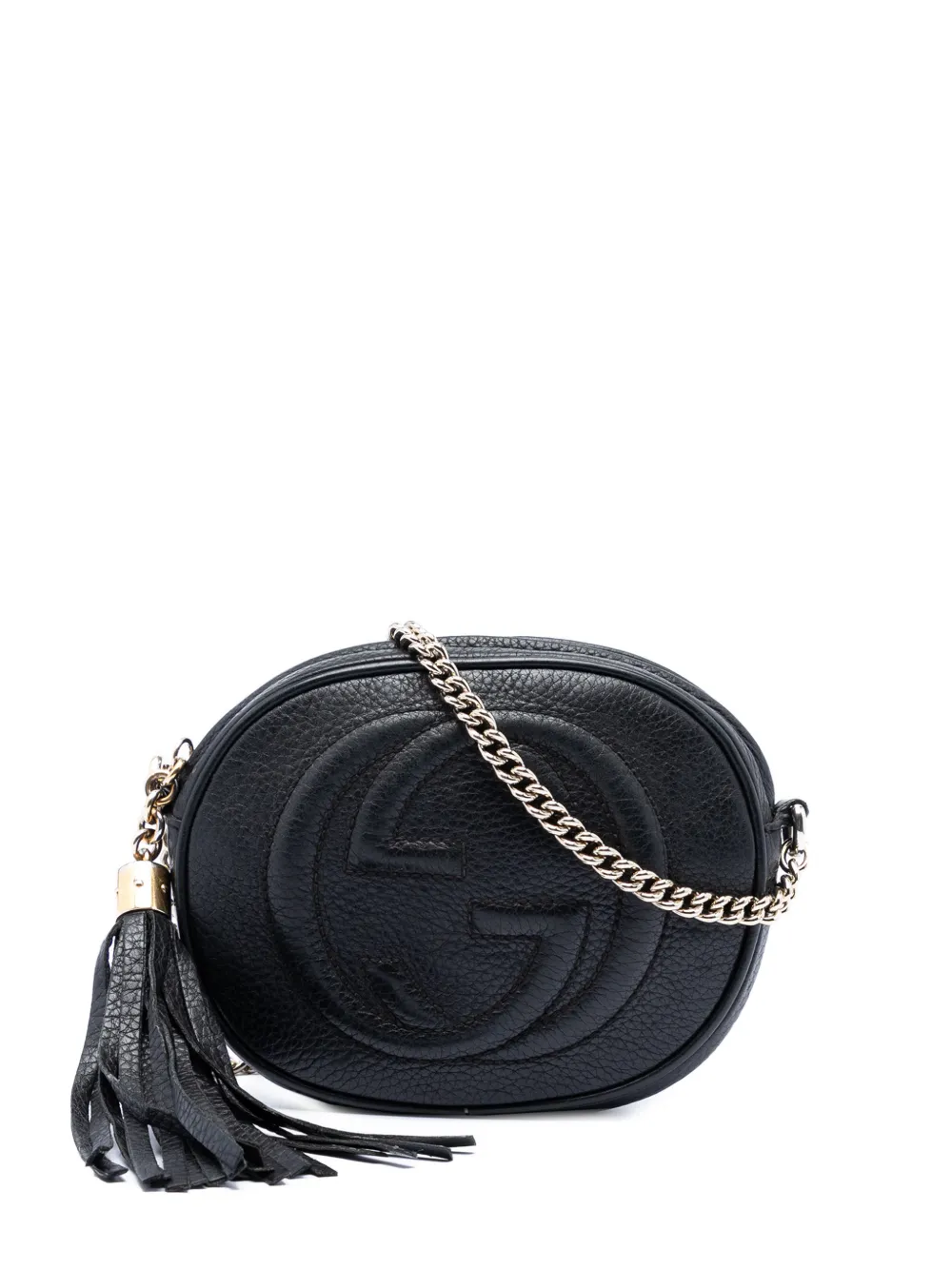 Gucci Pre-Owned 2016-2026 Mini Pebbled Calfskin Soho Chain crossbody bag - Nero