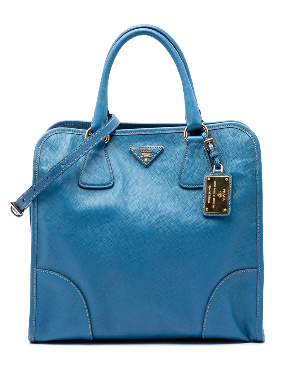 Prada Pre-Owned 2010-2026 Saffiano Lux Shopping Tote satchel - Blu