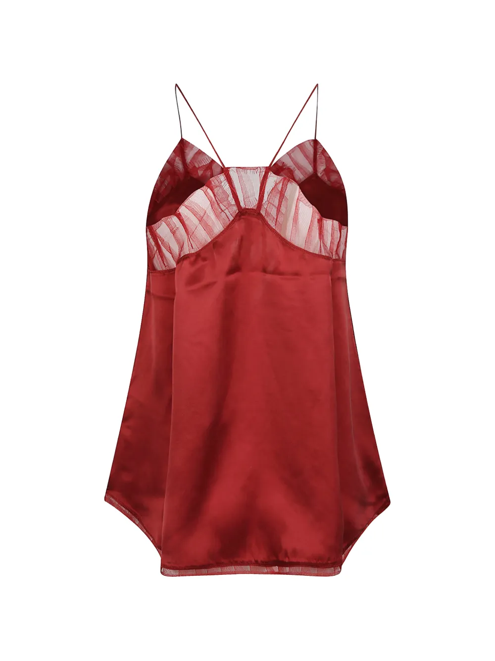 IRO tulle-trim satin camisole top - Rosso