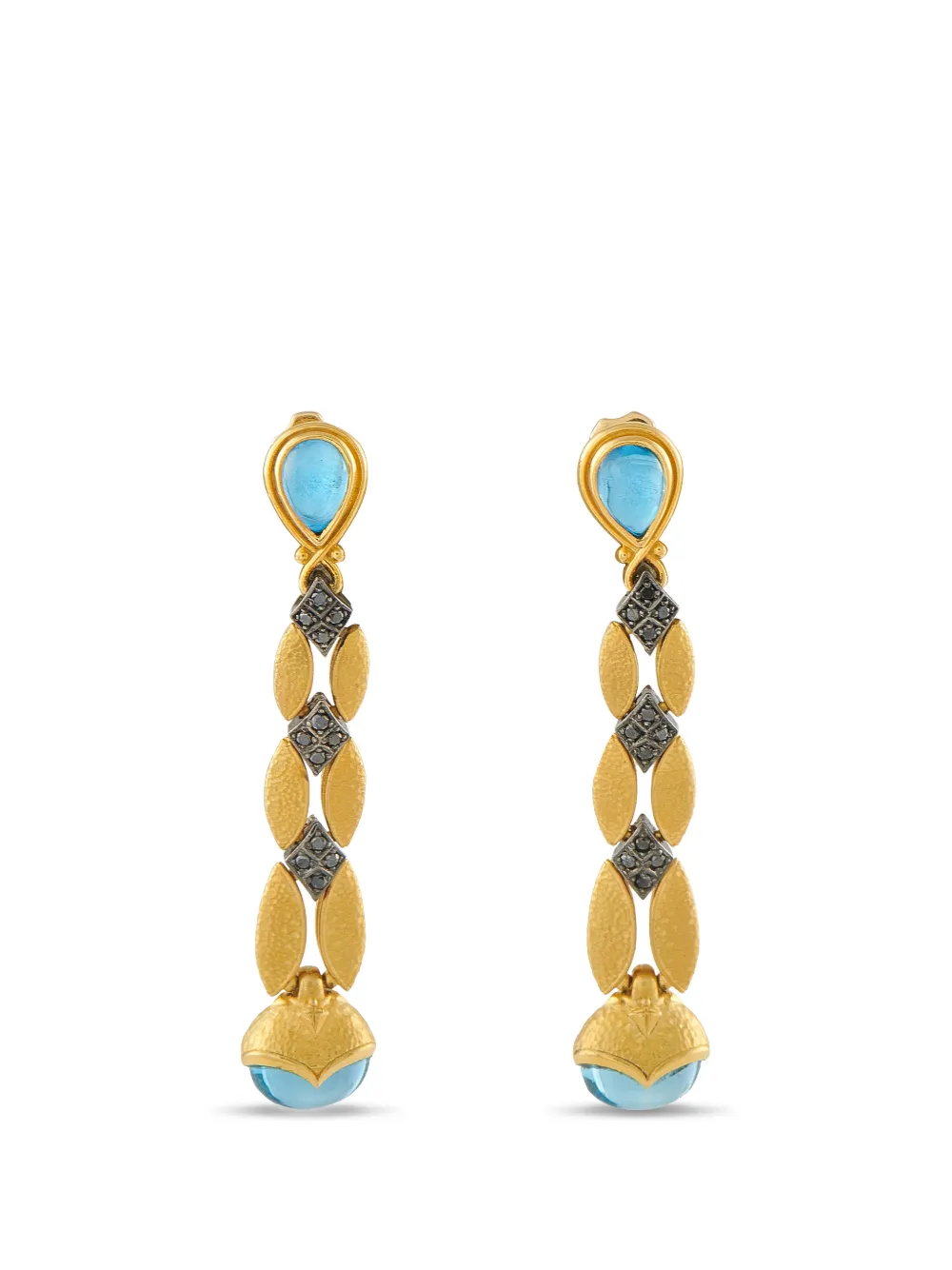 Konstantino Callas topaz and diamond drop earrings - Oro