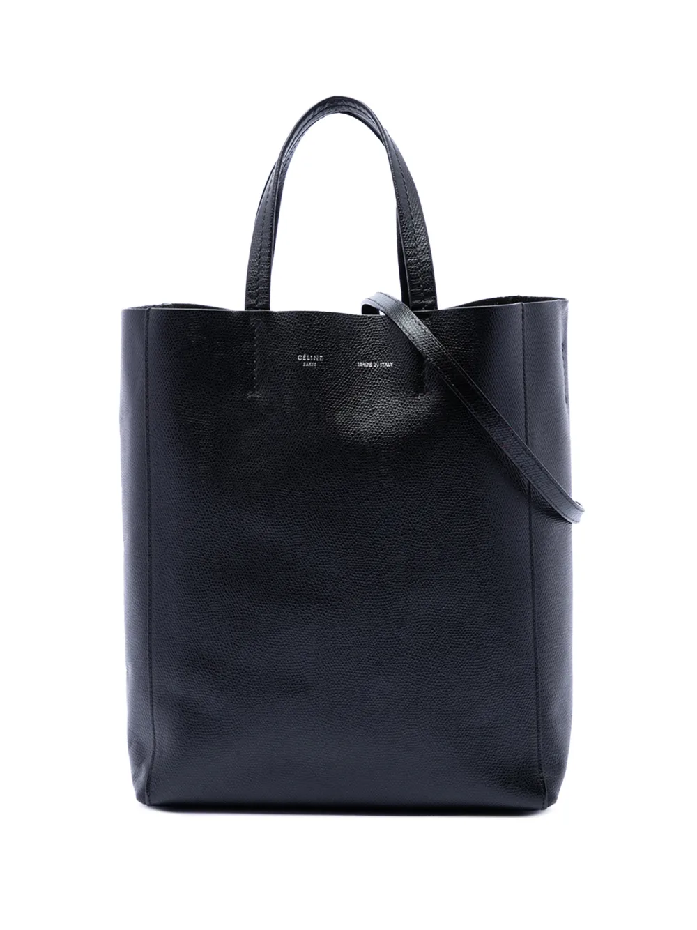 Celine Pre-Owned 2018 Small Grained Calfskin Vertical Cabas satchel - Nero