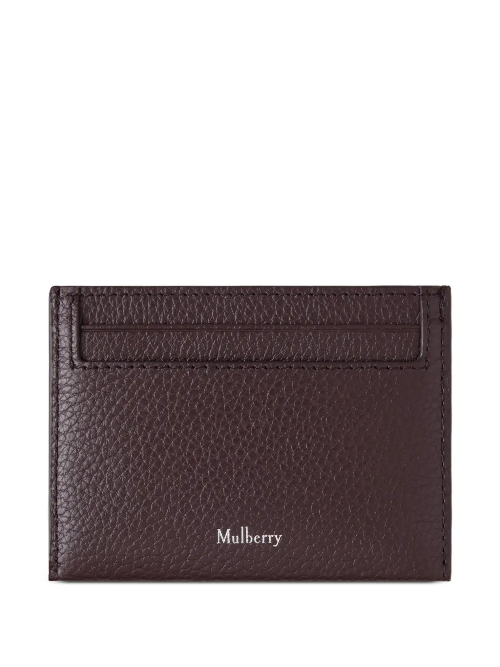 Mulberry logo-print grained-leather card holder - Marrone