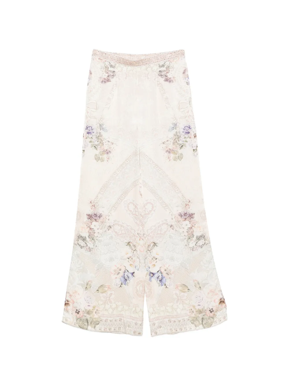 Camilla floral-print wide-leg palazzo pants - Neutrals