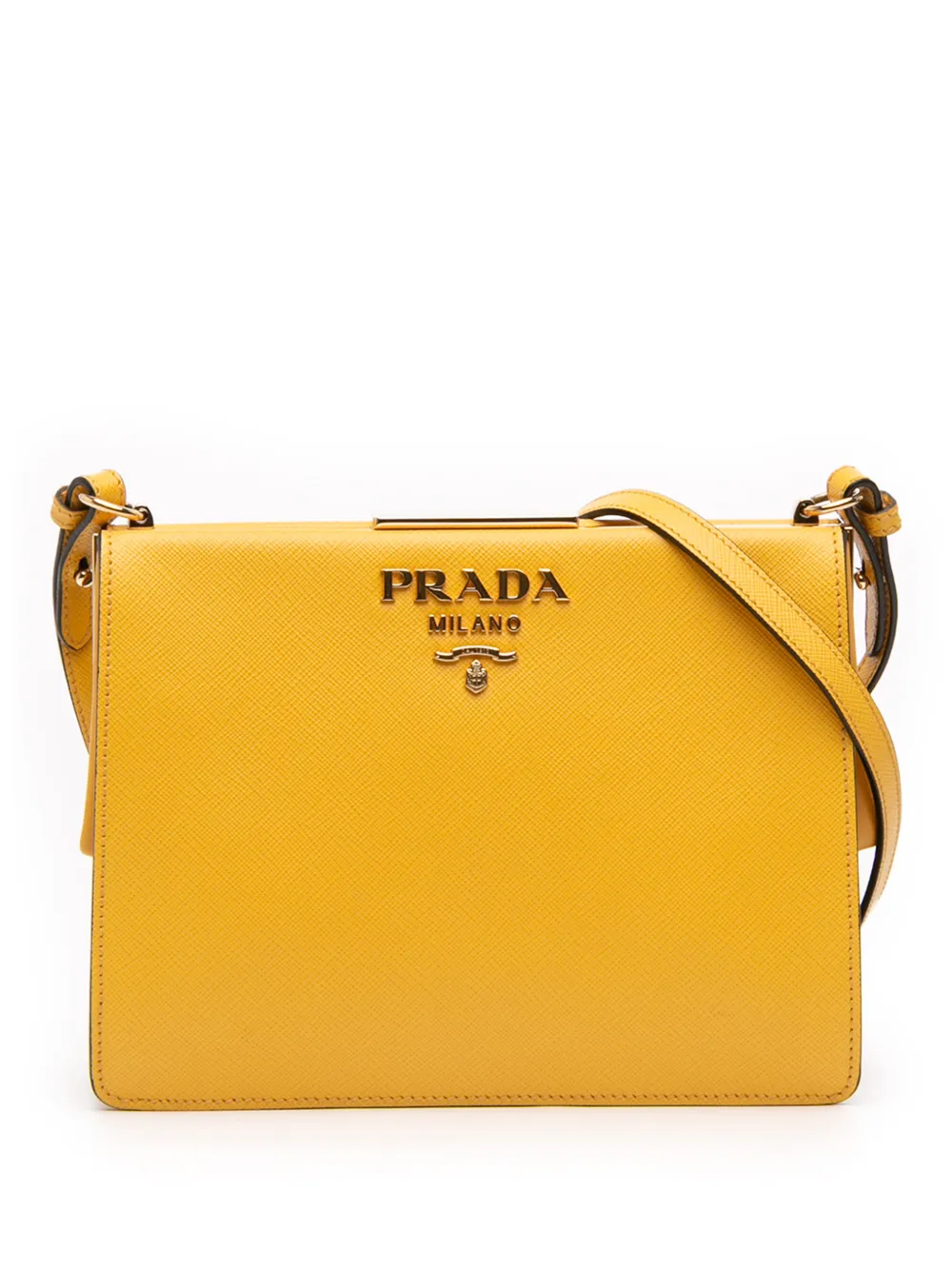 Prada Pre-Owned 2010-2026 Saffiano City Light Frame crossbody bag - Giallo