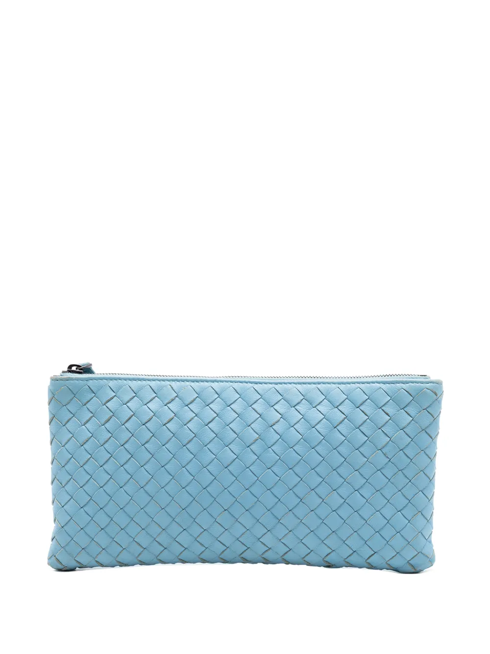 Bottega Veneta Pre-Owned 2012-2026 Small Nappa Intrecciato Zip Pouch clutch bag - Blu