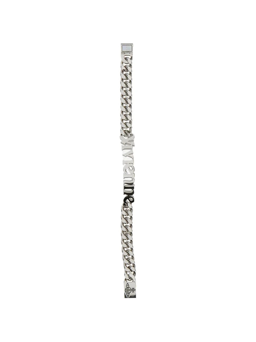 Vivienne Westwood logo-plaque curb-chain bracelet - Silber