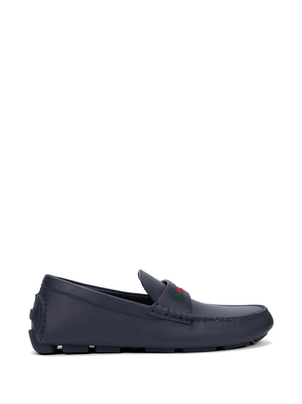 Gucci Men´s driver Web-stripe leather loafers - Blau