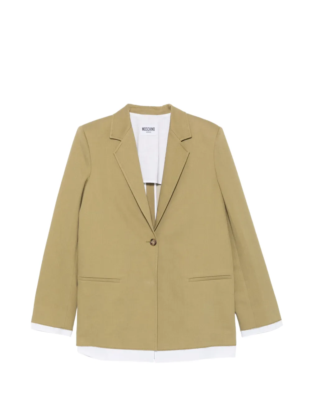 MOSCHINO JEANS layered-effect notched-lapel blazer - Green