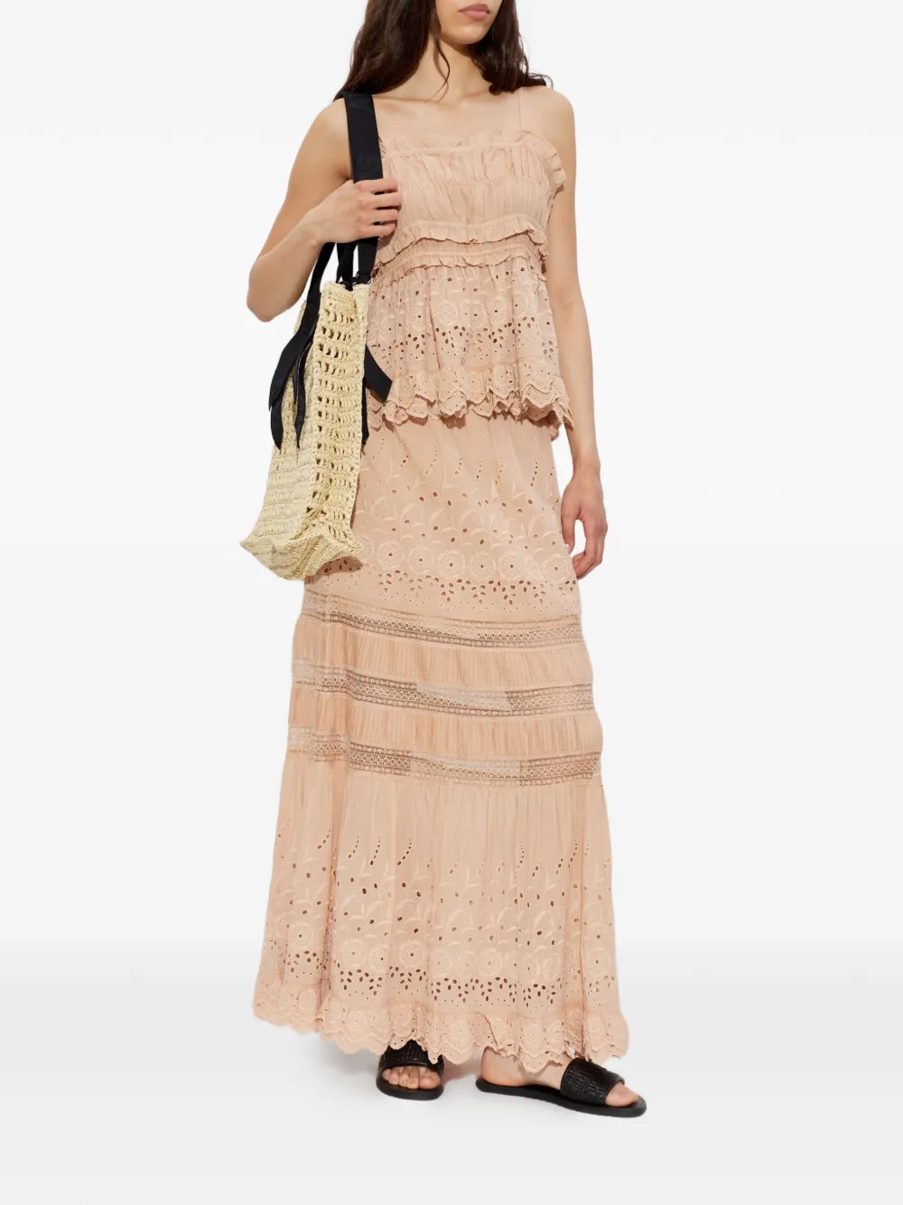 AllSaints Camille broderie anglaise blouse Roze