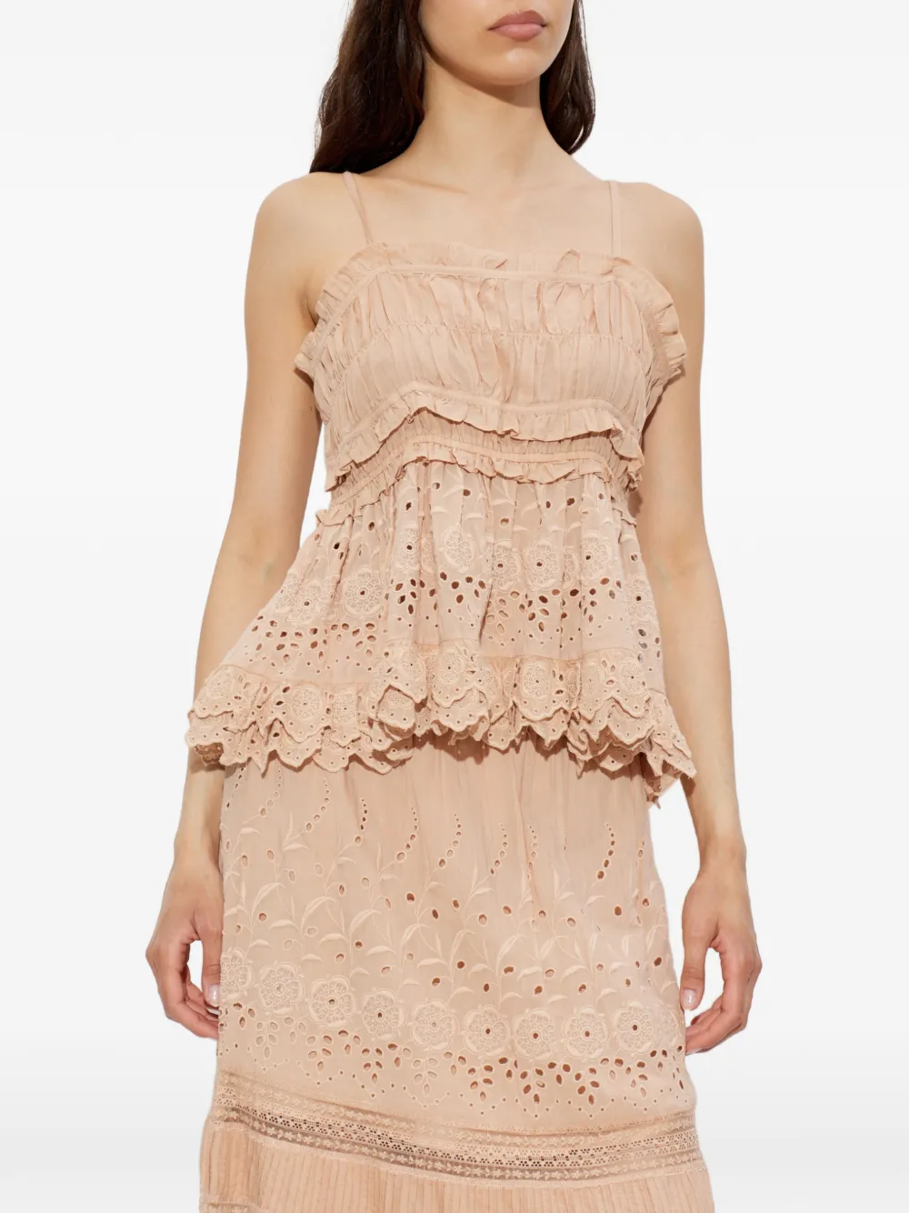 AllSaints Camille broderie anglaise blouse Roze