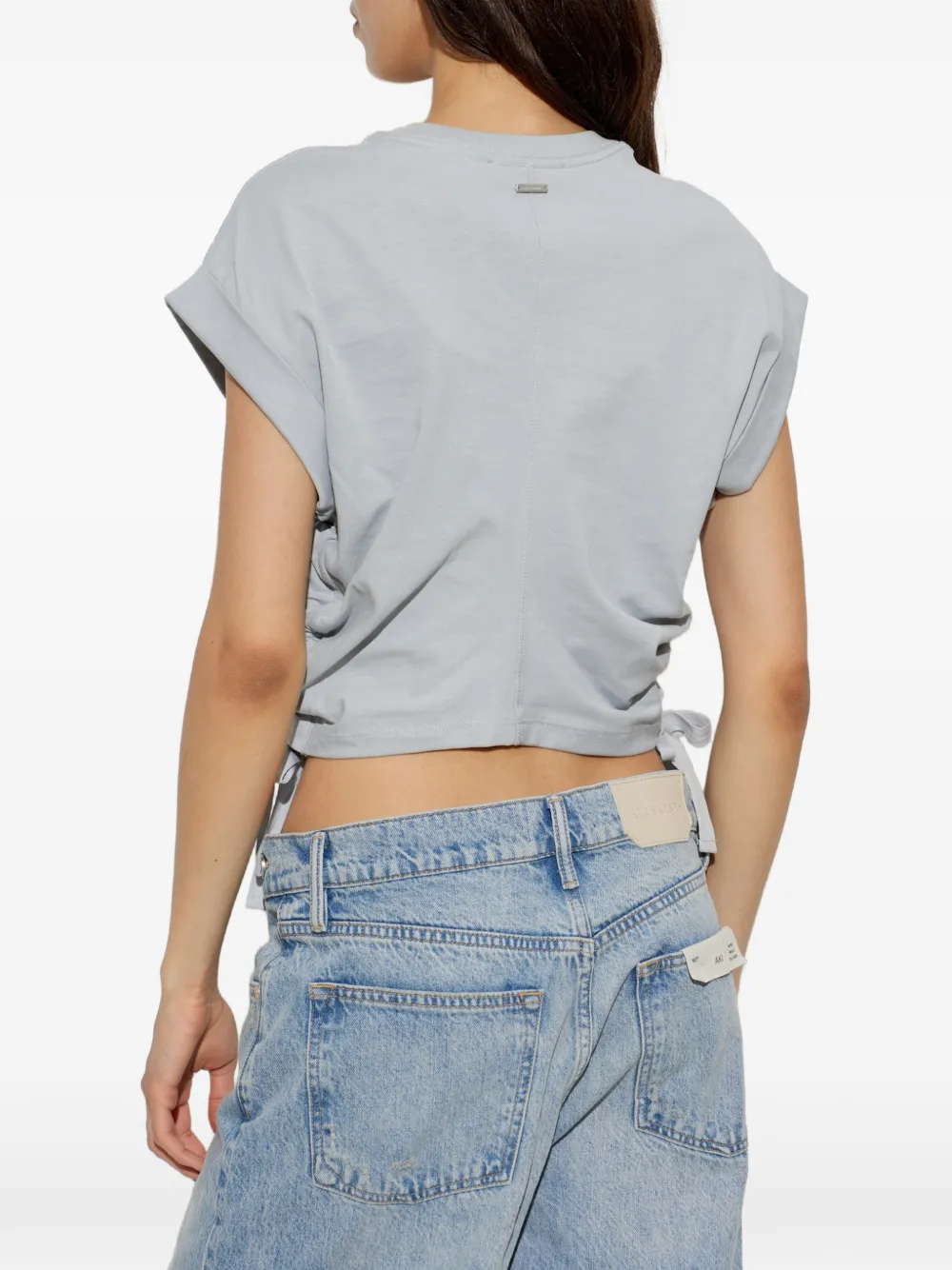 AllSaints Mira T-shirt met ruches Blauw