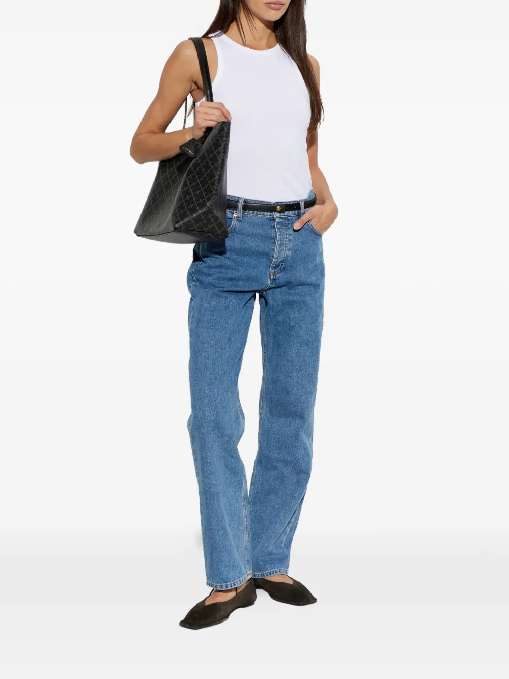 By Malene Birger Mani ribgebreide tanktop Wit