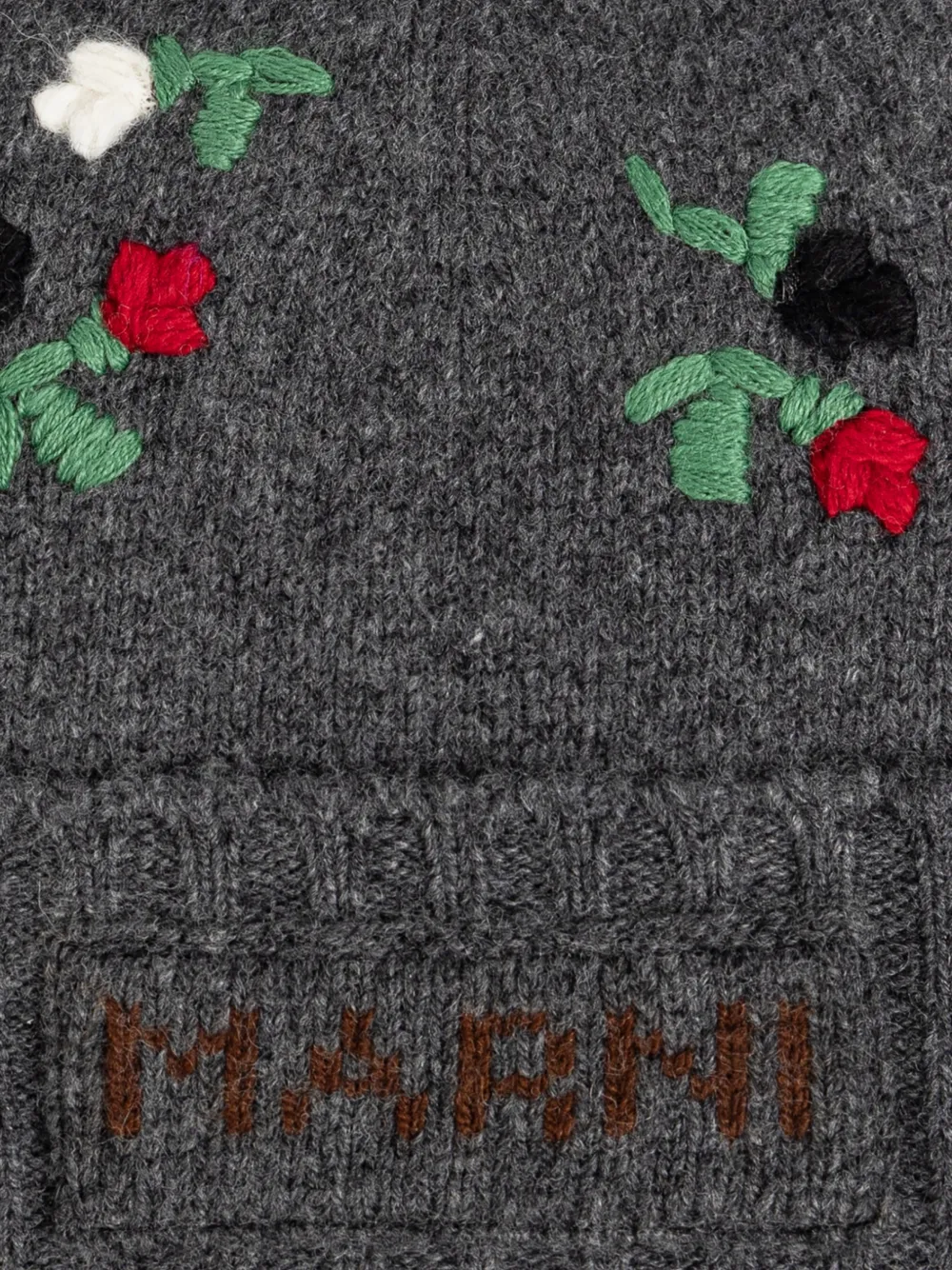 Marni Muts met geborduurde bloemen Grijs