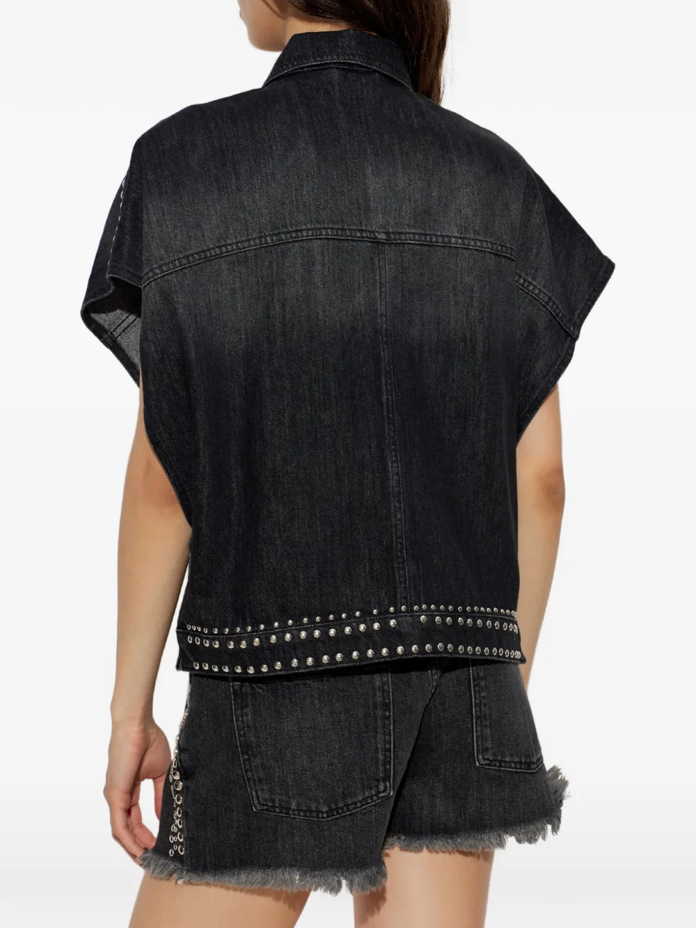 AllSaints Denim blouse Zwart