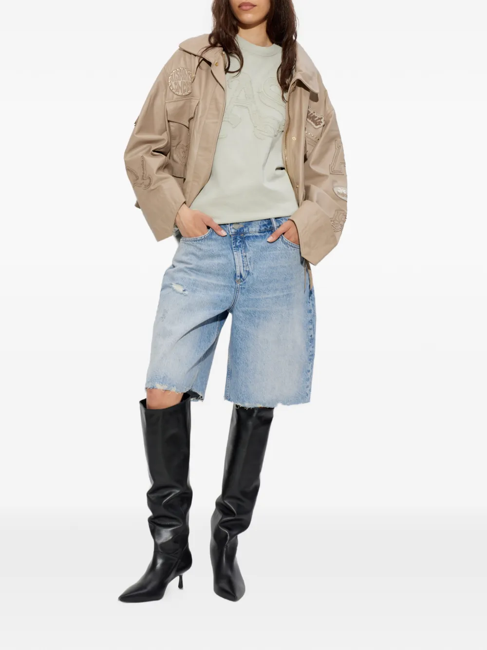 AllSaints Etta logopatches T-shirt Groen