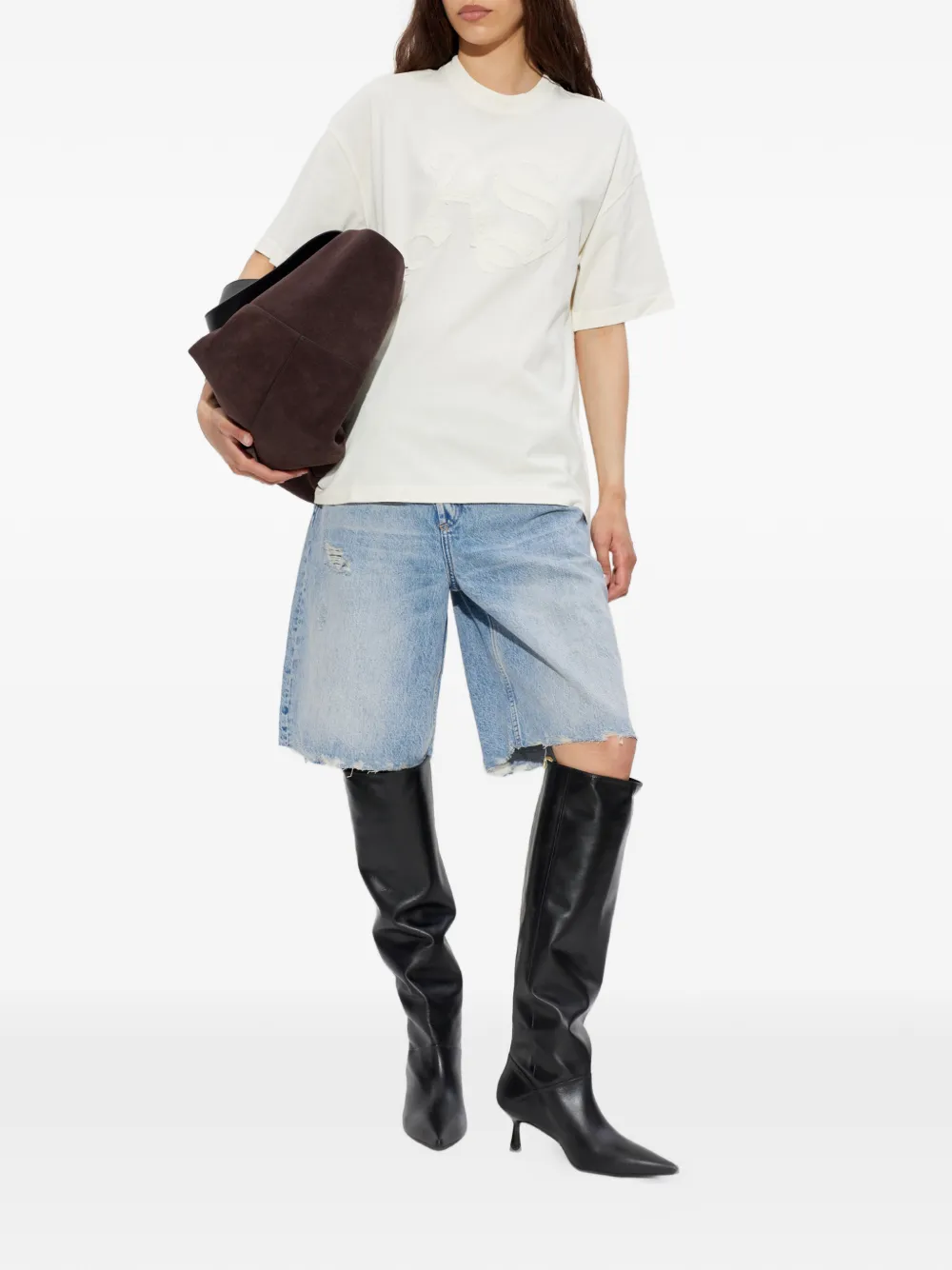AllSaints Gerafelde shorts Blauw