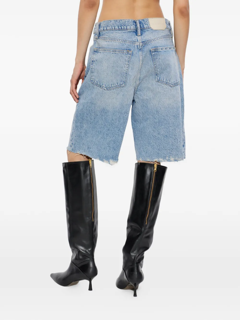 AllSaints Gerafelde shorts Blauw