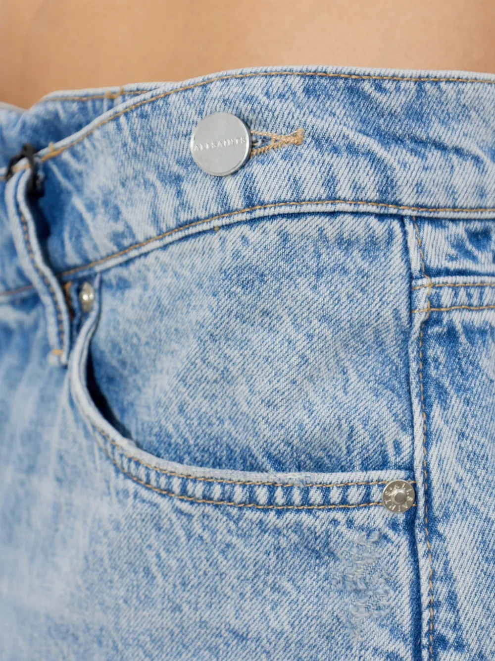 AllSaints Gerafelde shorts Blauw
