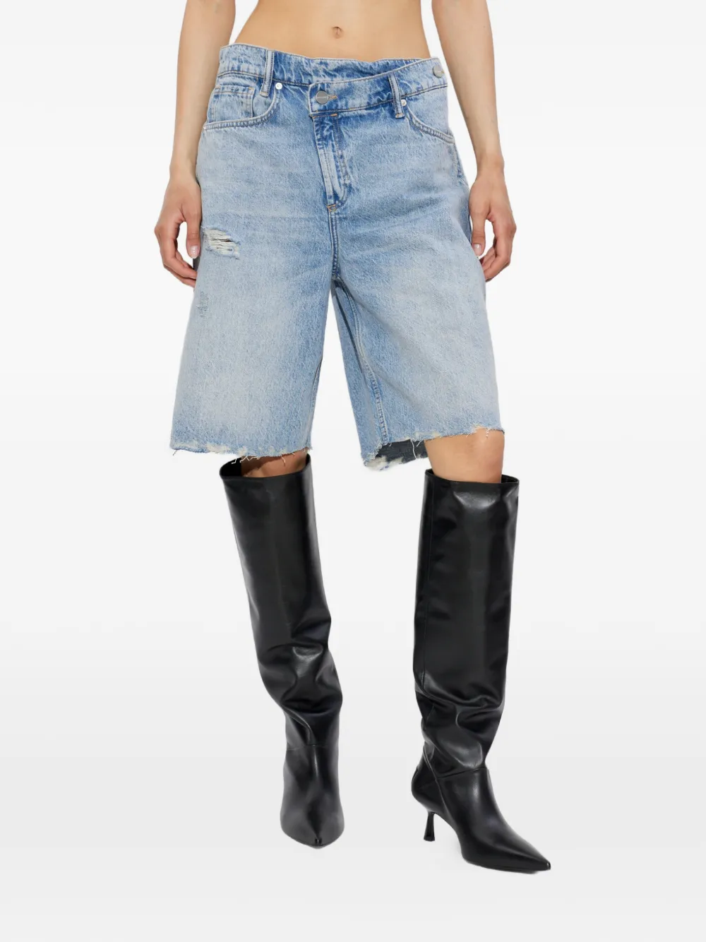 AllSaints Gerafelde shorts Blauw