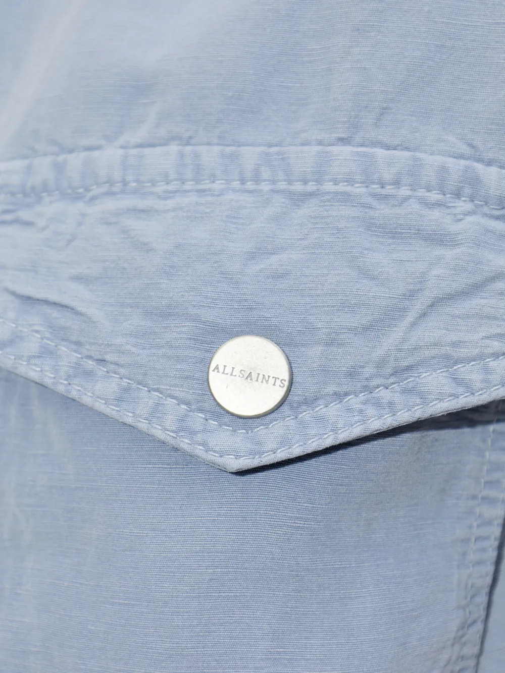 AllSaints blouse met elastische taille en korte mouwen Blauw