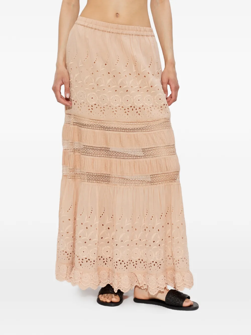 AllSaints Camille maxi-rok met borduurwerk Roze