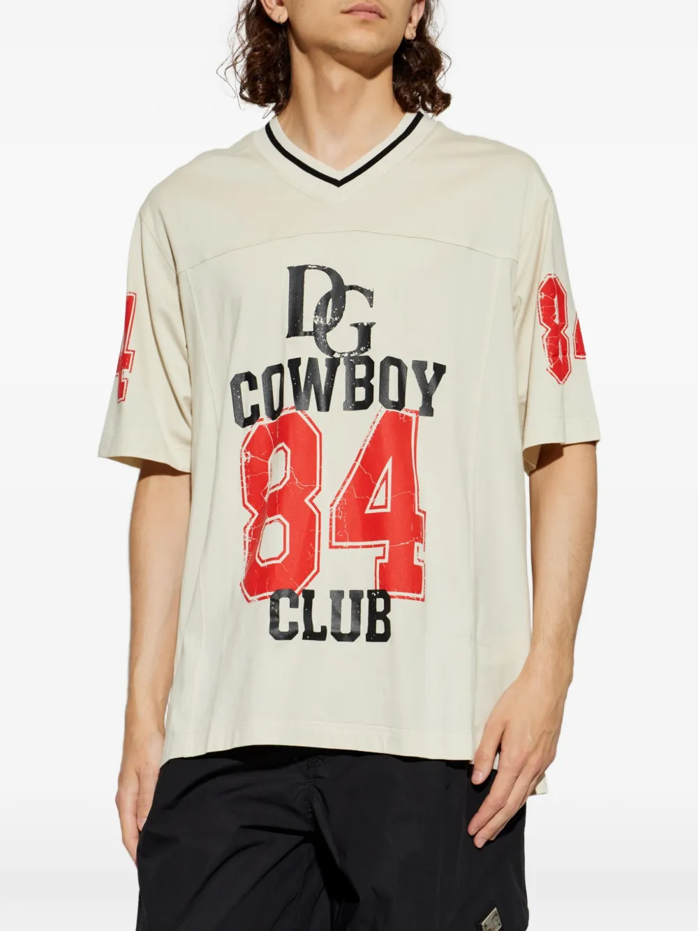 Dolce & Gabbana Katoenen T-shirt met print Beige
