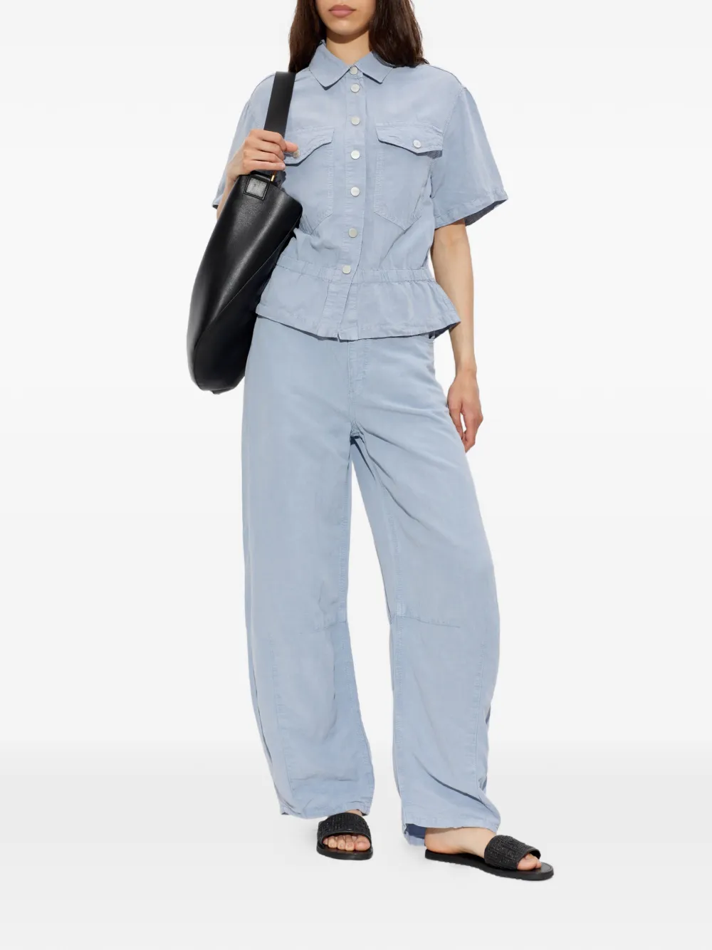 AllSaints Jett palazzo broek Blauw