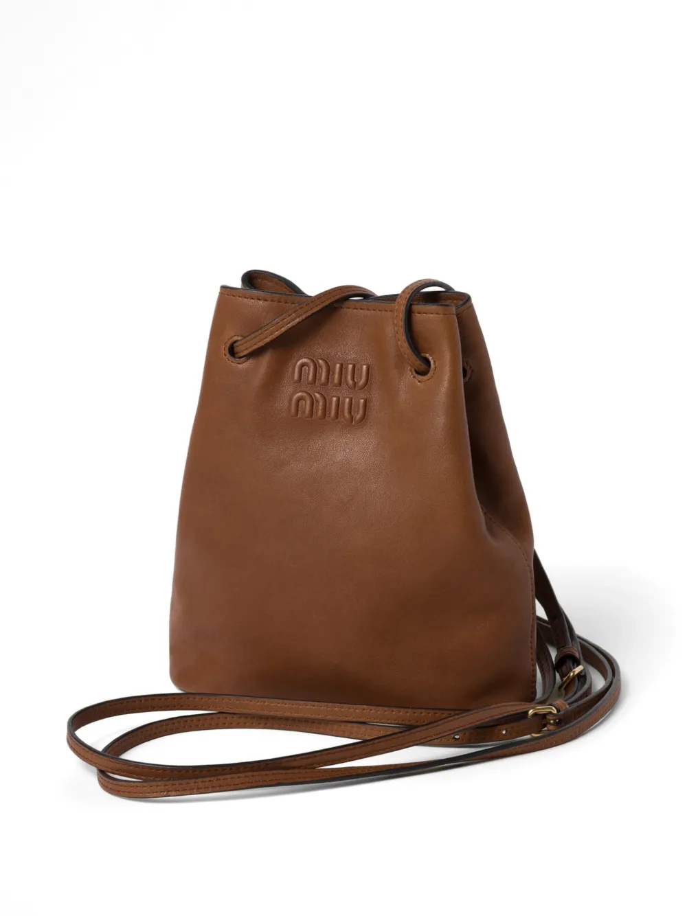 Miu Tas van nappa leer Bruin