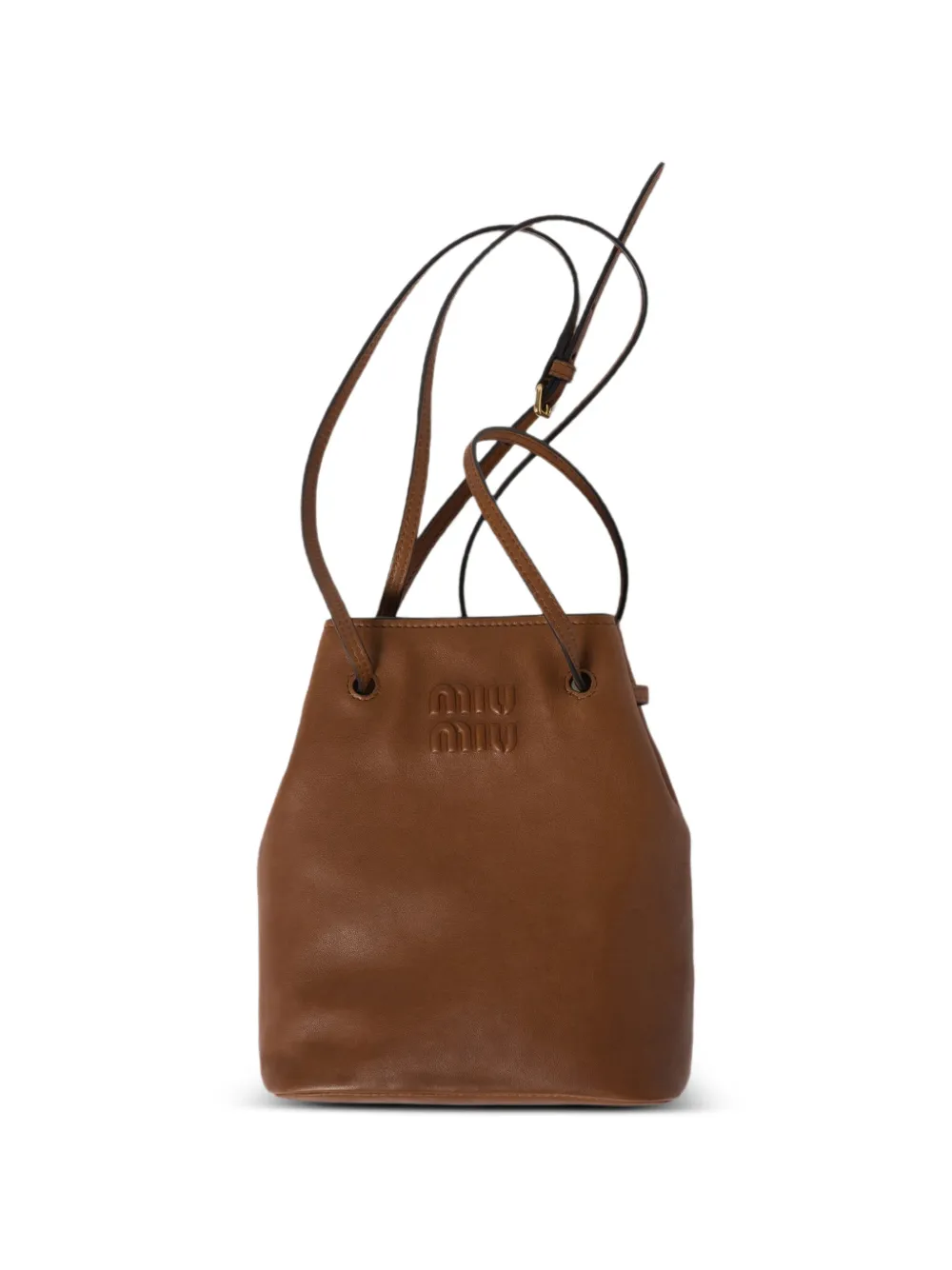 Miu Tas van nappa leer Bruin