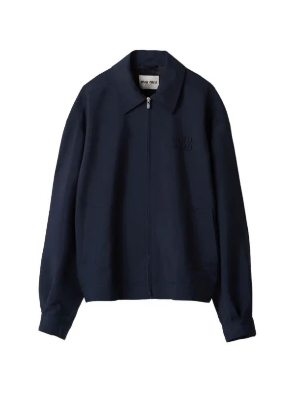Miu Miu Mohair Blouson Jacket | Blue | FARFETCH ZA