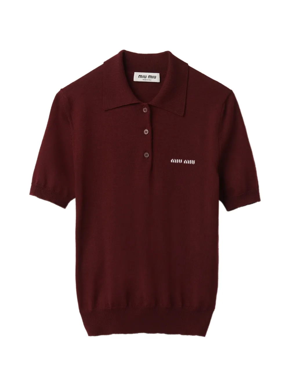 Miu Miu wool knit polo shirt - Rot