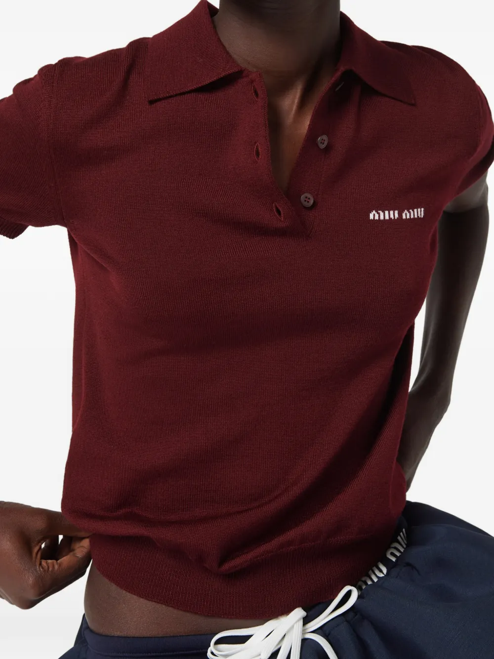 Miu Wollen poloshirt Rood