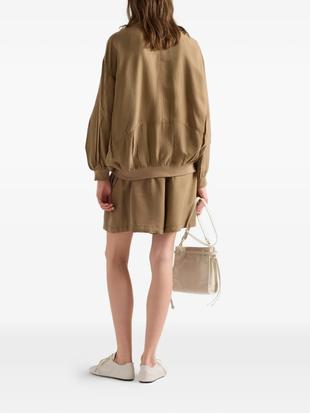 Prada Zijden bomberjack Beige