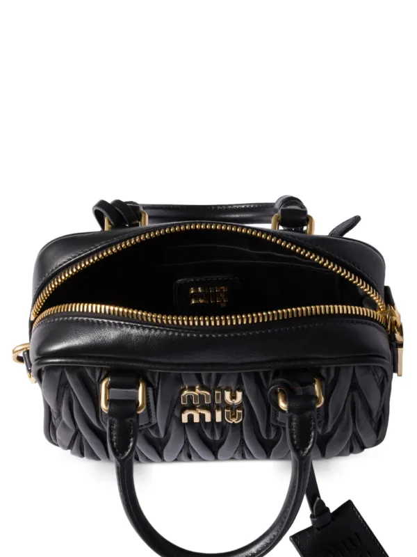 Miu Miu Arcadie レザーバッグ | ブラック | FARFETCH JP