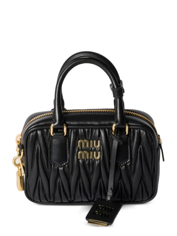 MIU MIU archive ブラックレザーバッグ Miu Miu Arcadie レザーバッグ | ブラック | FARFETCH JP