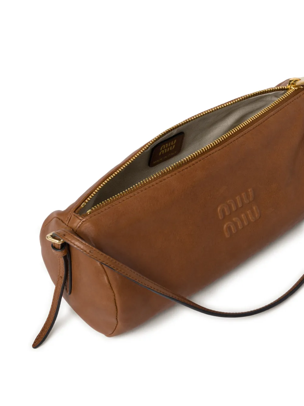 Miu Nappa leren buidel Bruin