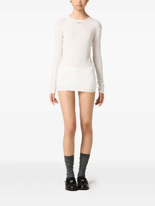 miu miu ribbed knit jersey dress Miu Miu Ribbed Knit Jersey Dress | Grey