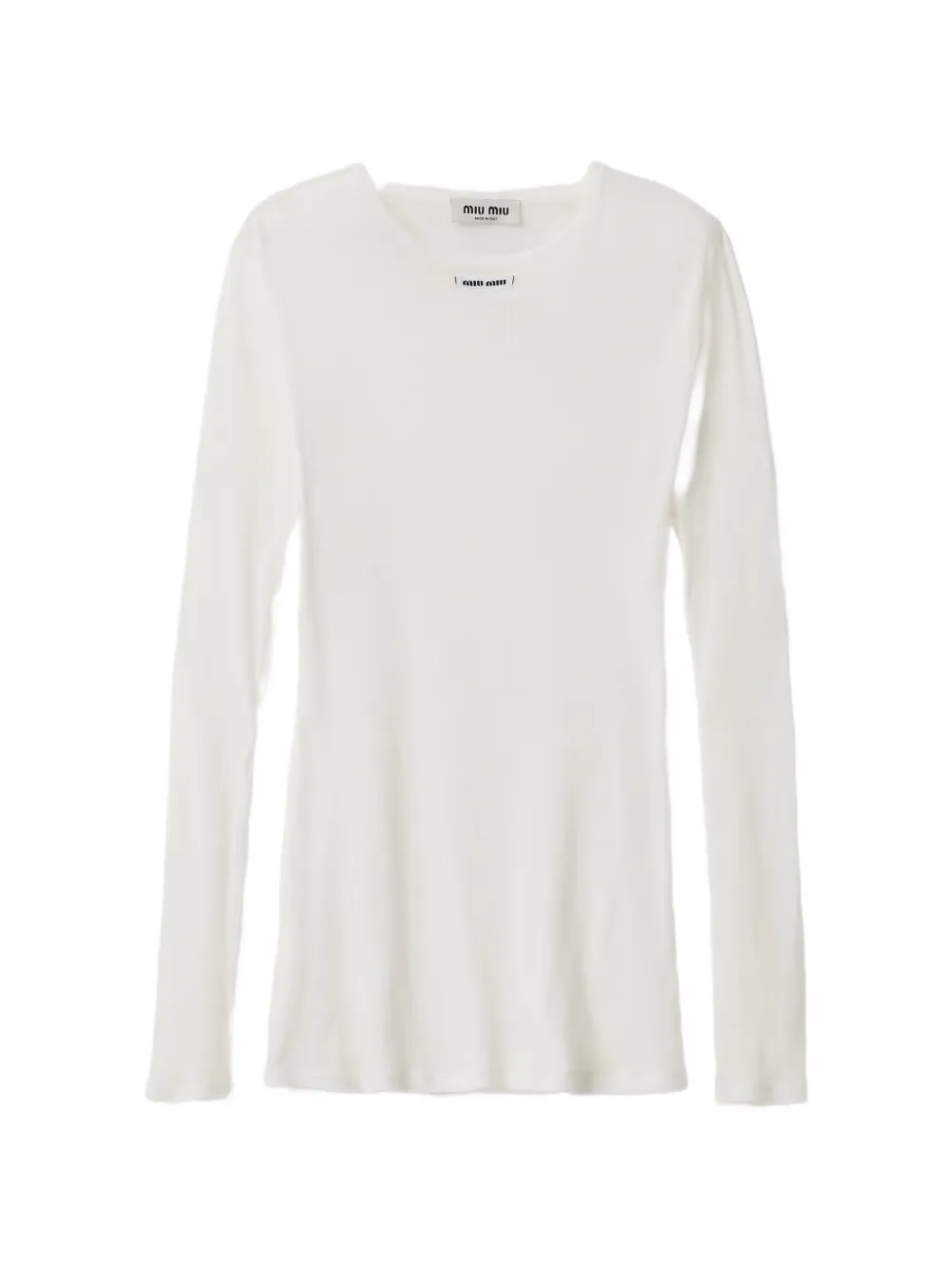 Miu Miu ribbed knit jersey dress - Weiß